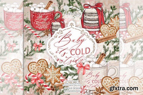 Gingerbread Watercolor Clipart