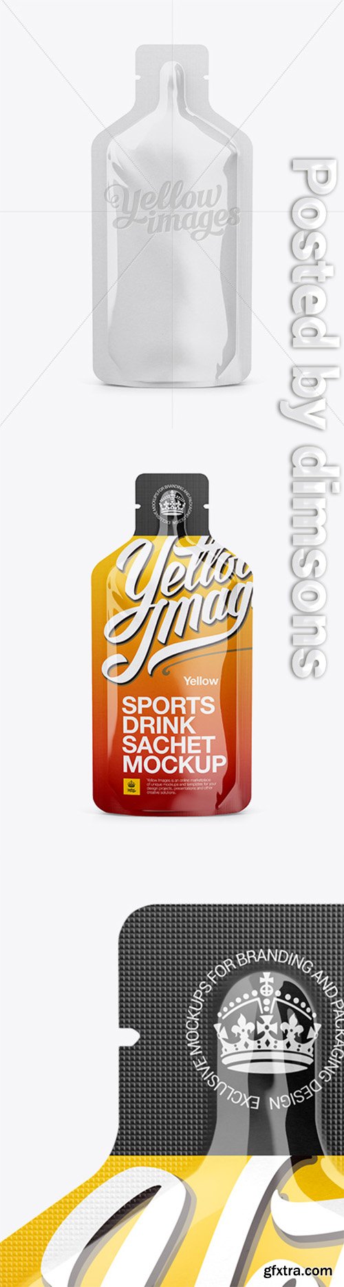 Glossy Sports Energy Drink Sachet Mockup - Front View 14355
