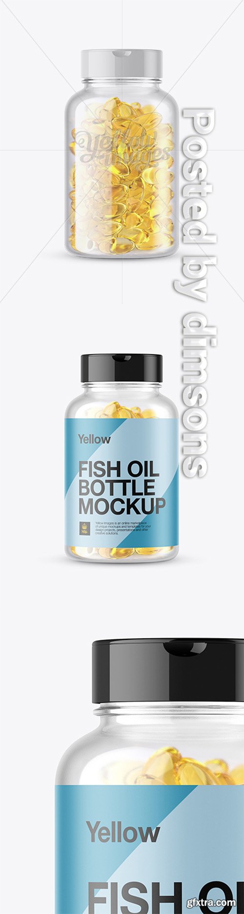 Clear Fish Oil Bottle Mockup - Front View 14466