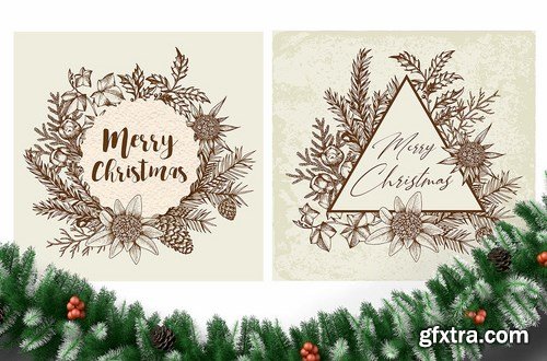 Merry Christmas Vintage Design Kit