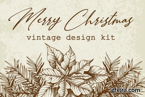 Merry Christmas Vintage Design Kit