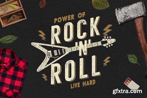 Music Rock n Roll Print for T-Shirt, Retro Design