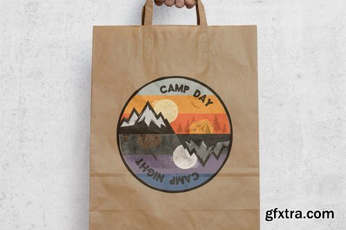 Camp Day Camping Night Adventure Logo, Retro Shirt