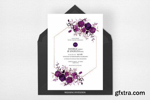 Wedding Invitation Suite - Burgundy