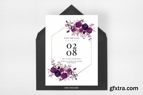 Wedding Invitation Suite - Burgundy