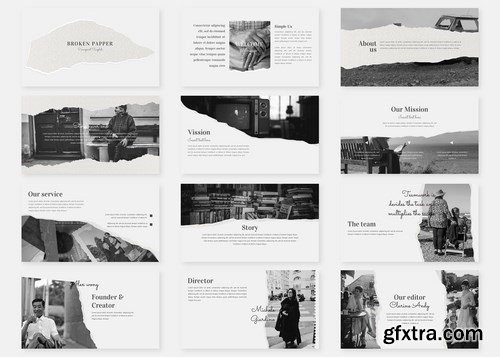 Broken Papper - Powerpoint Google Slides and Keynote Templates