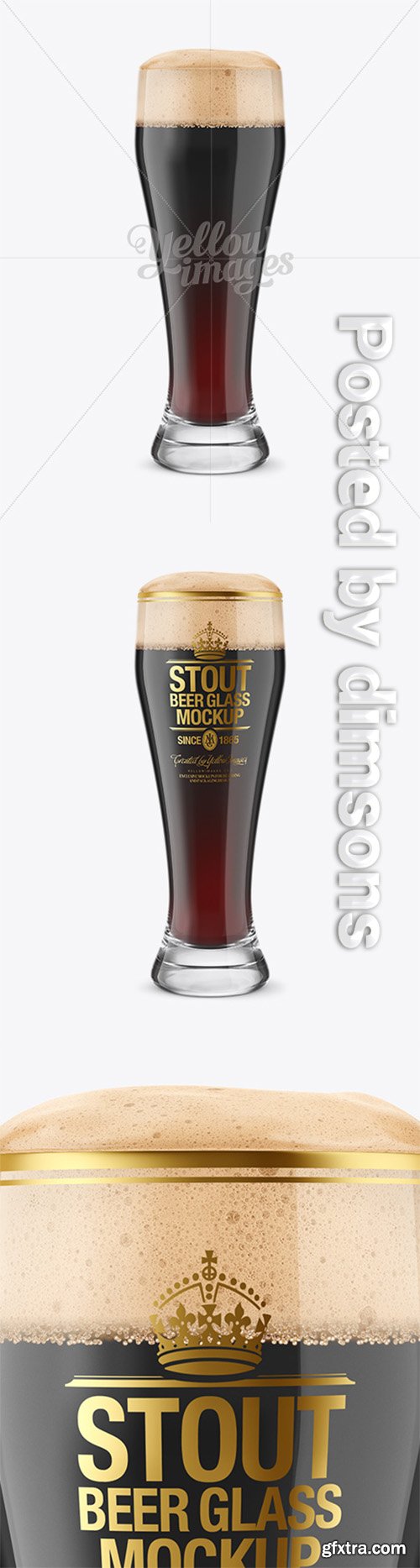 Weizen Glass with Stout Beer Mockup 14709