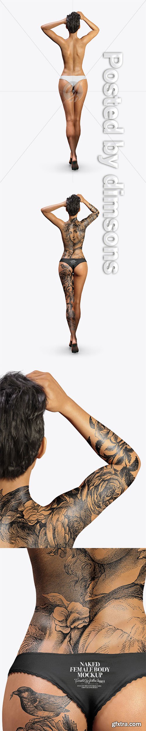 Naked Woman Mockup - Back View 20940