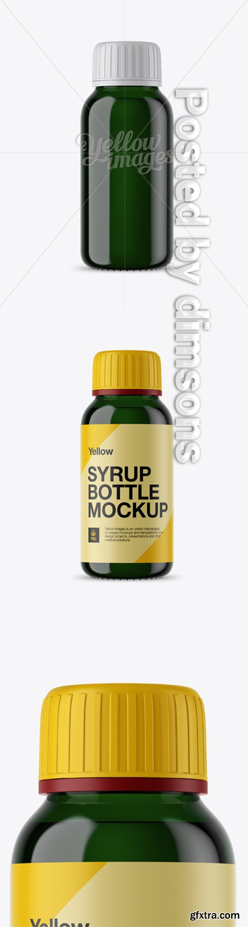 Green Glass Syrup Bottle Mockup 15104