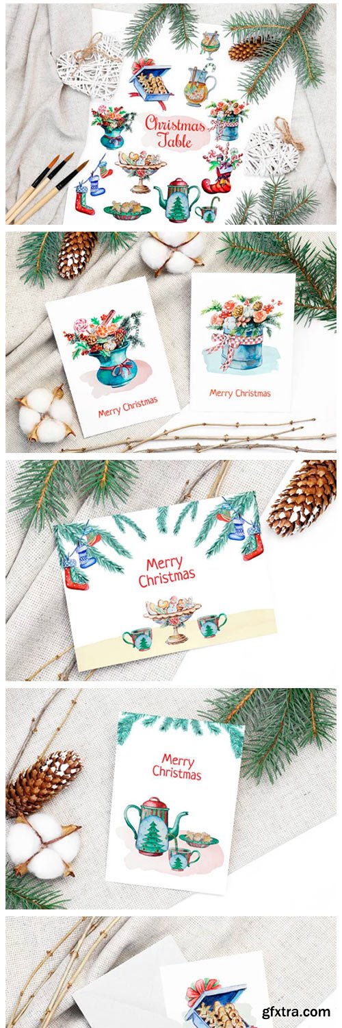 Christmas Watercolor Food Decoration 2023494