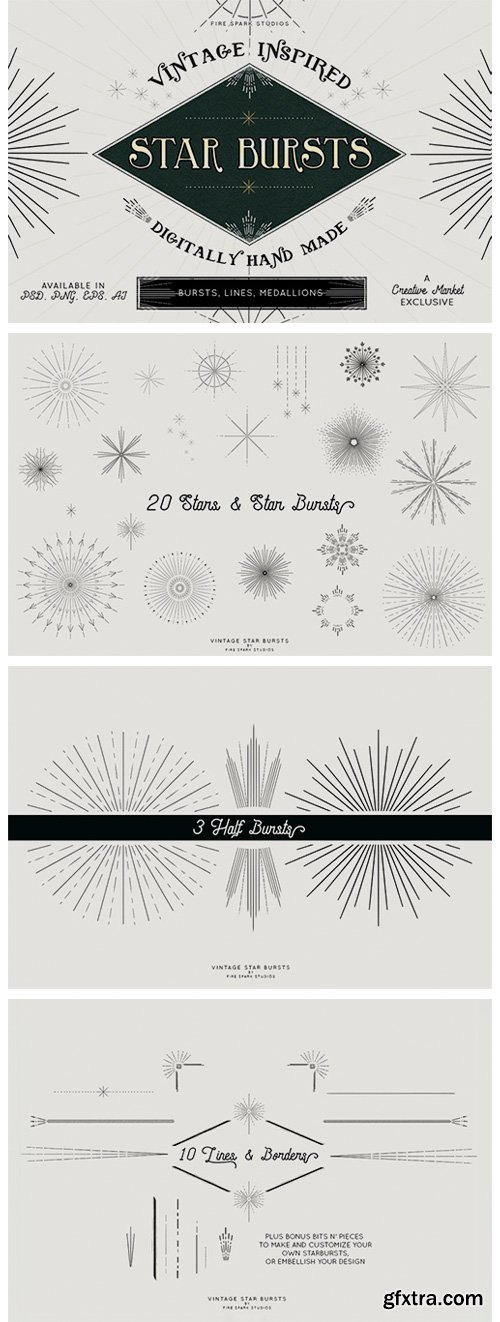 CM - Vintage Starburst Vector Images 323119