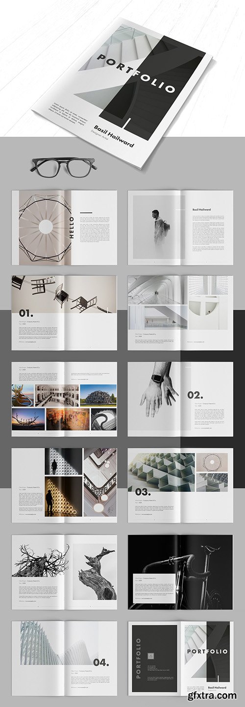 Portfolio Layout with Gray Accents 302241153