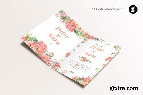 Floral Hand-drawn Watercolor Wedding Invitation