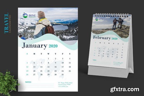 2020 Clean Travel Calender Pro