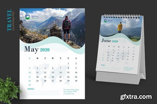 2020 Clean Travel Calender Pro