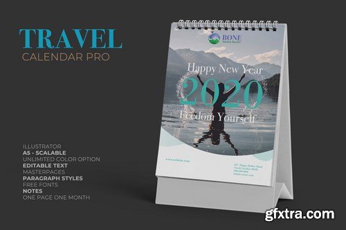 2020 Clean Travel Calender Pro