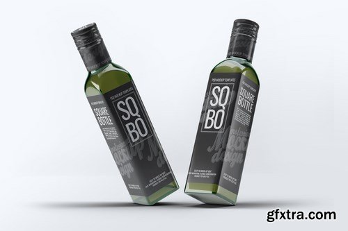 Square Glass Bottle Mock-Up v.1