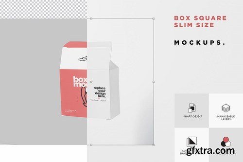 Box Mockup - Square Slim Size