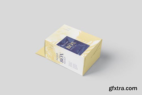 Package Box Mockup Set - Slim Square with Hanger