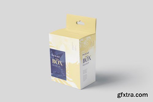 Package Box Mockup Set - Slim Square with Hanger