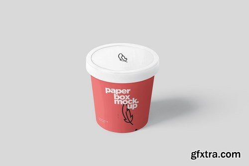 Paper Box Mockup PSDs Round - Large Size