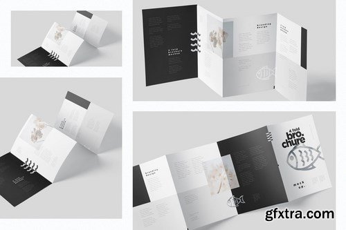 4-Fold Brochure Mockup Set - Din A4 A5 A6