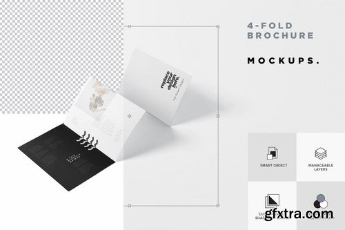 4-Fold Brochure Mockup Set - Din A4 A5 A6