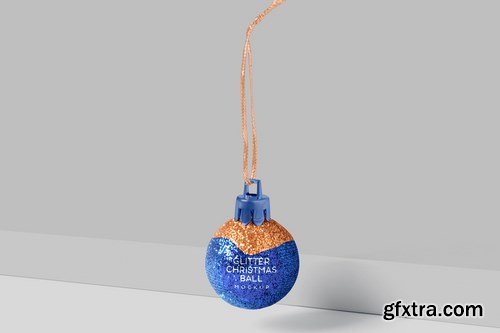 Glitter Christmas Ball Mockup