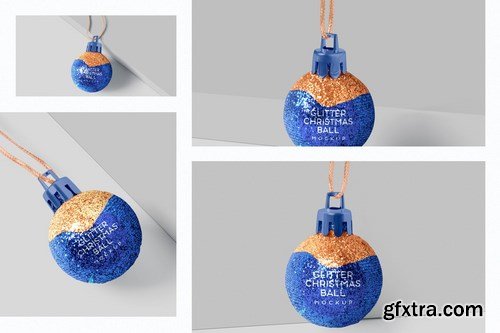 Glitter Christmas Ball Mockup