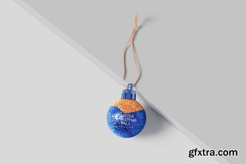 Glitter Christmas Ball Mockup