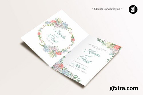 Floral Hand-drawn Watercolor Wedding Invitation