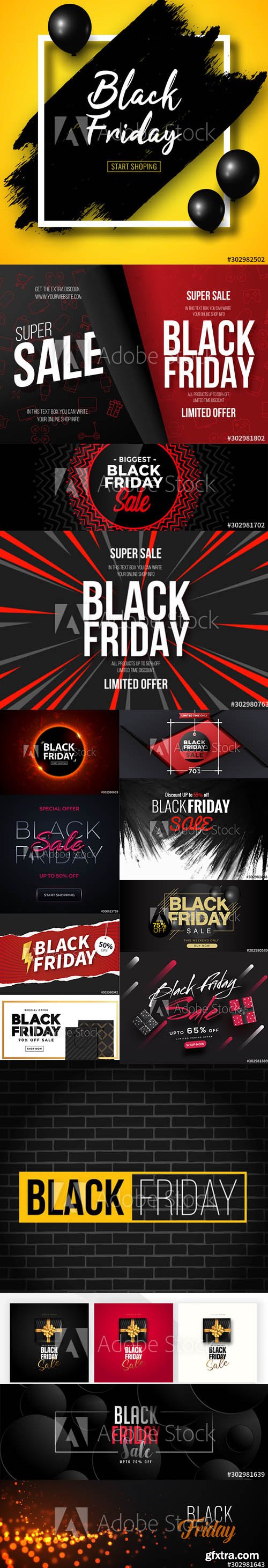 Black Friday Sale Banner Illustrations Pack