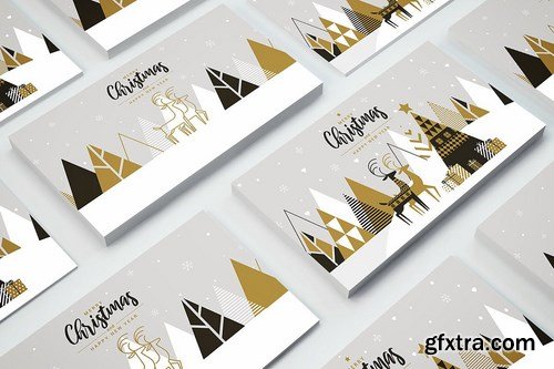 Flat design Creative Christmas greeting card