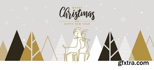 Flat design Creative Christmas greeting card