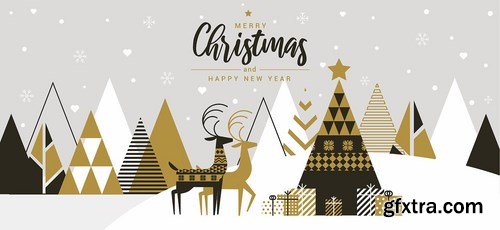 Flat design Creative Christmas greeting card