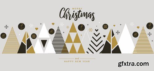 Flat design Creative Christmas greeting card