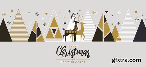 Flat design Creative Christmas greeting card