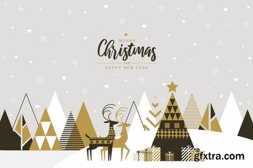 Flat design Creative Christmas greeting card