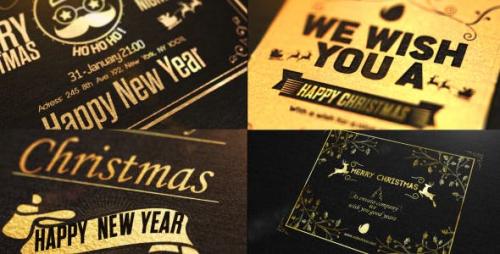 Videohive - Christmas Golden Card