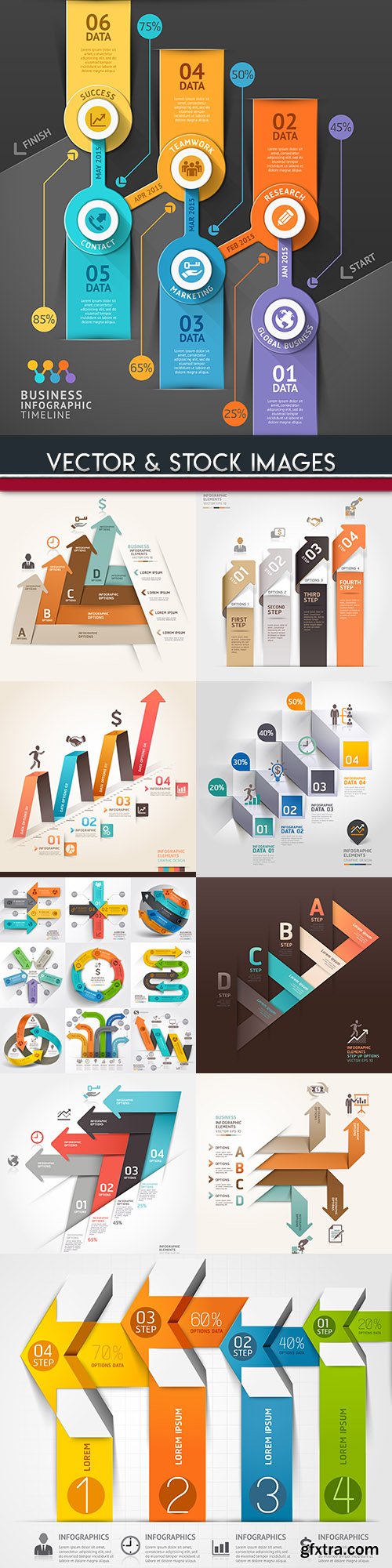 Business infographics options elements collection 108