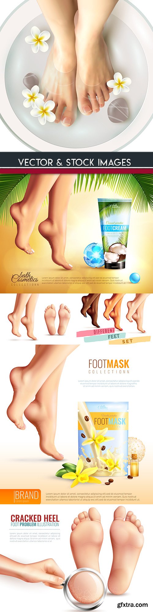 Female legs and smooth heels 3d illustration