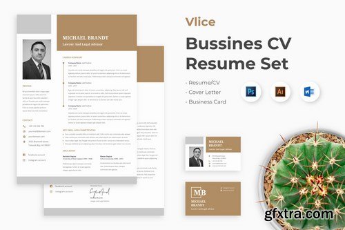 Professional Business CV Resume Set - Vlice