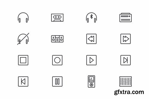 Music and Instruments Icons (60 icons)