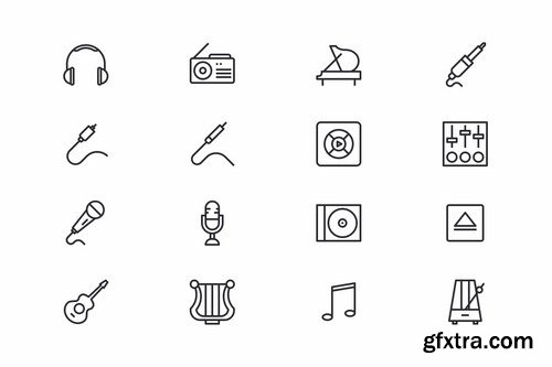 Music and Instruments Icons (60 icons)