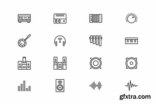 Music and Instruments Icons (60 icons)