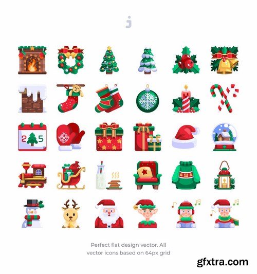 30 Christmas Day Icons - Flat