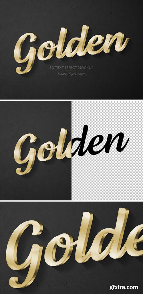 Gold 3D Text Effect Mockup 302986120