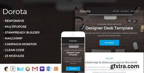 ThemeForest - Dorota v1.0 - Responsive Email Template + StampReady Builder - 15089415