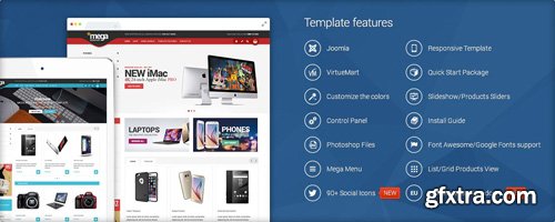 VirtueMart Templates - Mega Web Shop v3.8.6 - Joomla Template For Virtuemart