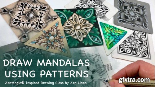 Draw Mandalas Using Patterns Zentangle Inspired Mindful Drawing Class Gfxtra 3294